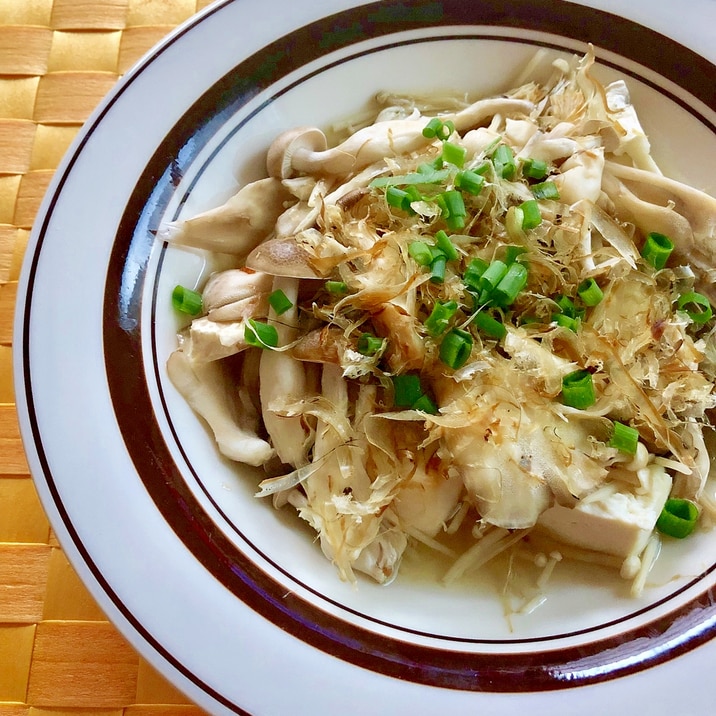 レンジで！豆腐ときのこの蒸しもの○糖質オフ